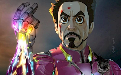 Karikatur von Robert Downey Jr. / Iron Man - ©Xi Ding